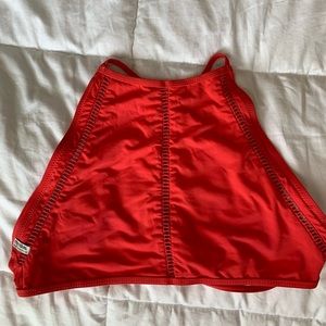 Pinky red vented high neck bikini top!